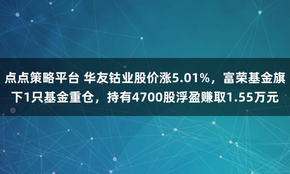 点点策略平台 华友钴业股价涨5.01%,富荣基金旗下1只基金重仓,持有4700股浮盈赚取1.55万元
